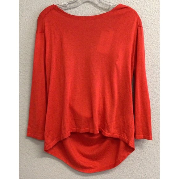Ba&Sh Womens Solid Knit Open Twist Back Cashmere Silk Sweater Red - Picture 11 of 12